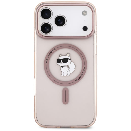Pouzdro MagSafe pro Apple iPhone 17 Pro Max, Karl Lagerfeld, IML Choupette, Růžová