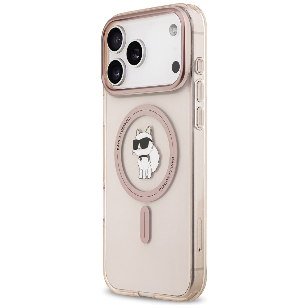 Pouzdro MagSafe pro Apple iPhone 17 Pro Max, Karl Lagerfeld, IML Choupette, Růžová