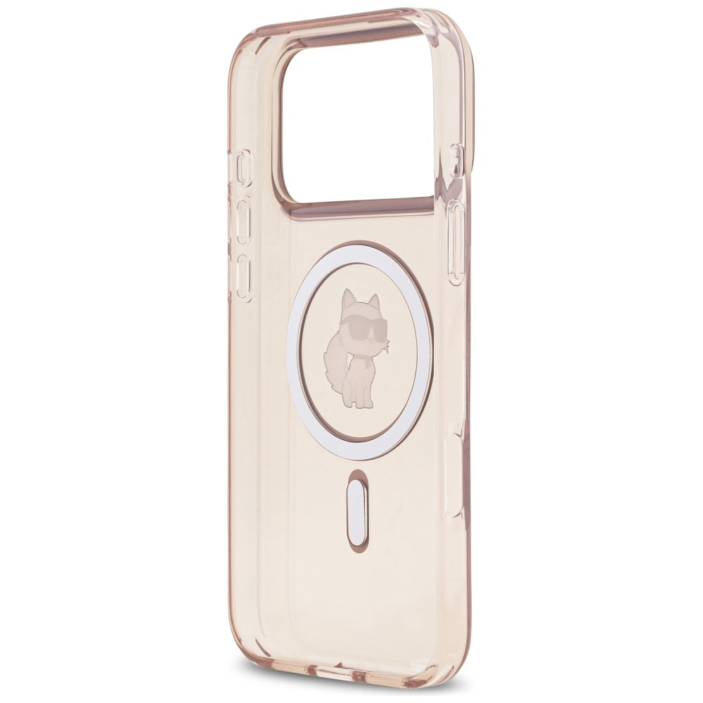 Pouzdro MagSafe pro Apple iPhone 17 Pro Max, Karl Lagerfeld, IML Choupette, Růžová