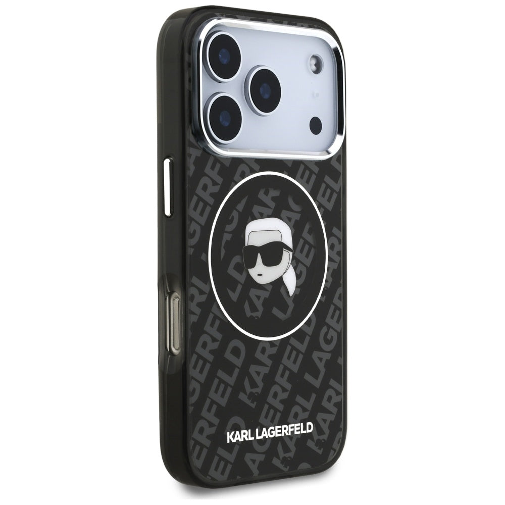 Pouzdro MagSafe pro Apple iPhone 17 Pro Max, Karl Lagerfeld, IML Karl`s Head, Černá
