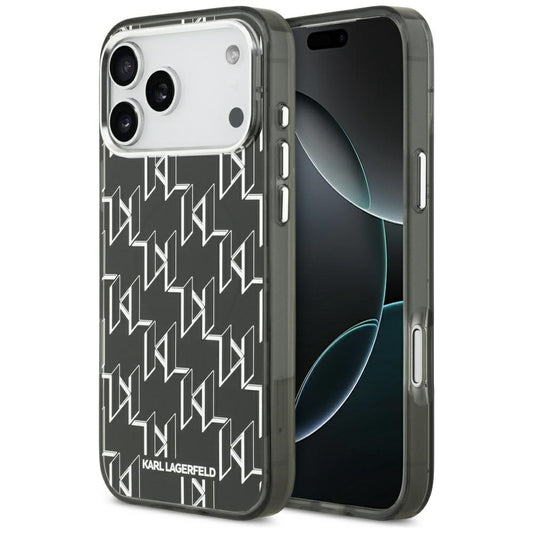 Pouzdro MagSafe pro Apple iPhone 17 Pro Max, Karl Lagerfeld, IML KL Monogram, Černá