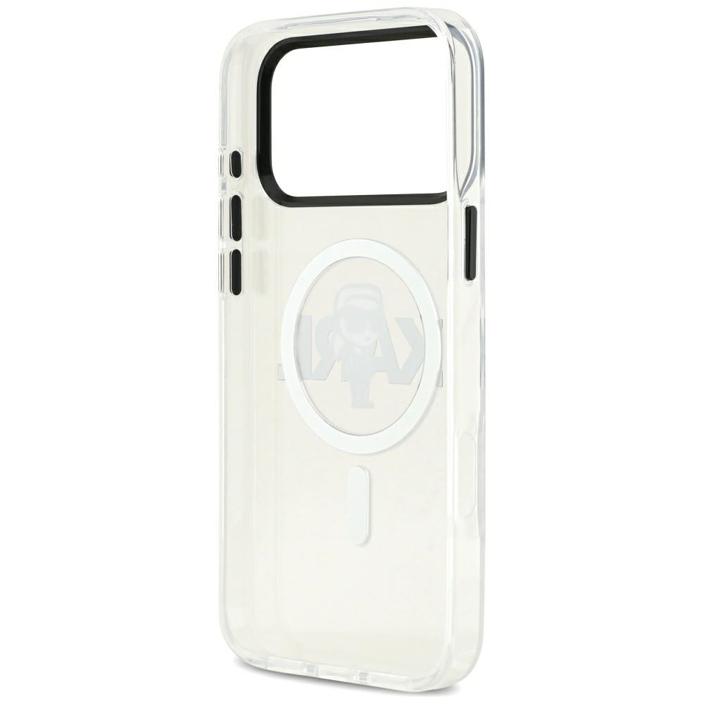 Pouzdro MagSafe pro Apple iPhone 17 Pro Max, Karl Lagerfeld, IML Sketch Logo Karl, Průhledné