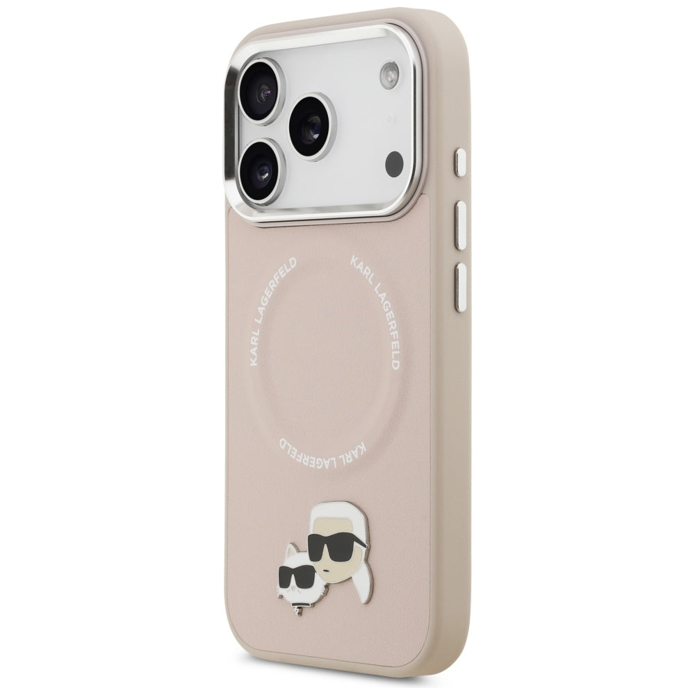 MagSafe Case for Apple iPhone 17 Pro Max, Karl Lagerfeld, Karl & Choupette Pins, Pink