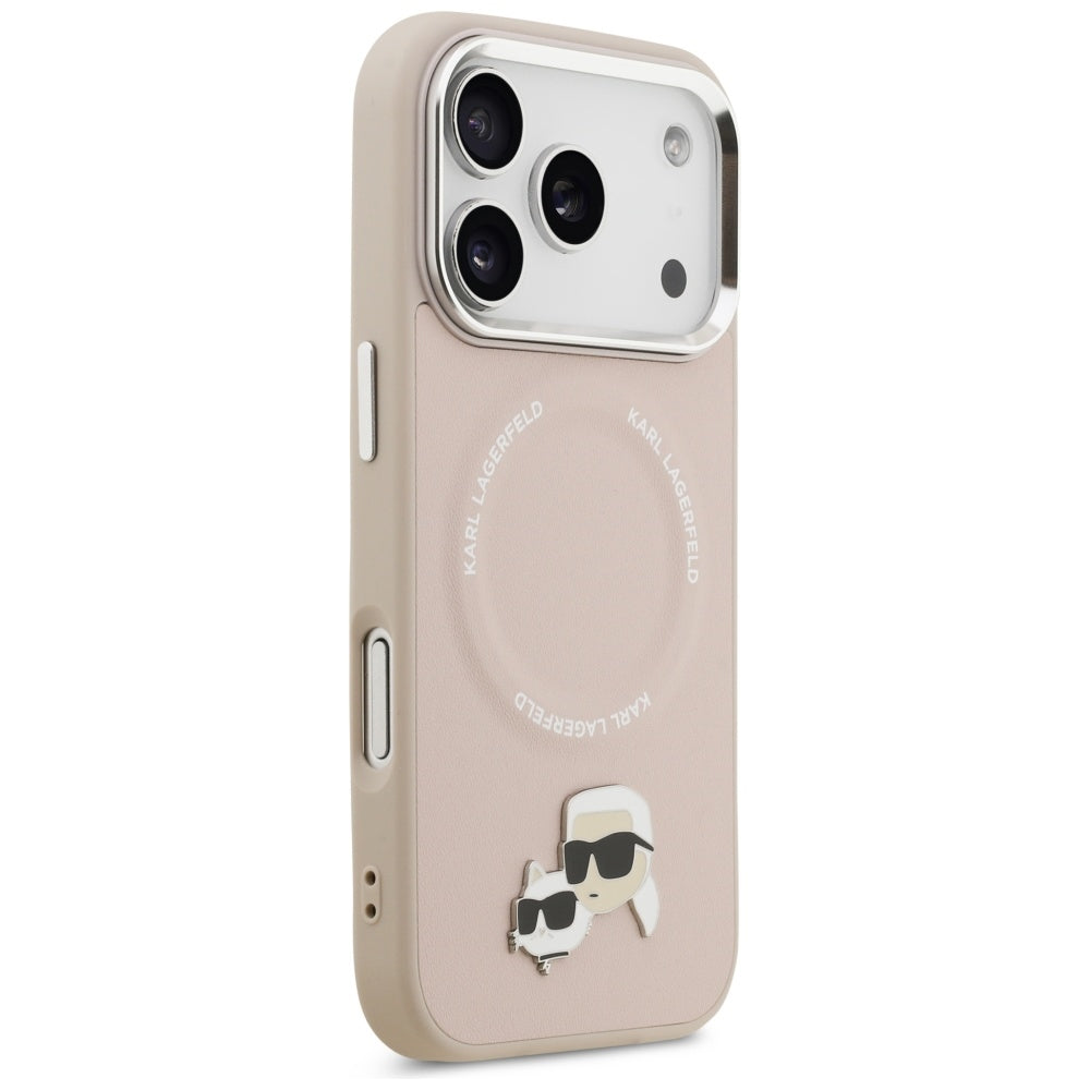 MagSafe Case for Apple iPhone 17 Pro Max, Karl Lagerfeld, Karl & Choupette Pins, Pink