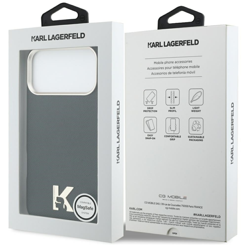 Pouzdro MagSafe pro Apple iPhone 17 Pro Max, Karl Lagerfeld, Karl Head Logo, Černá