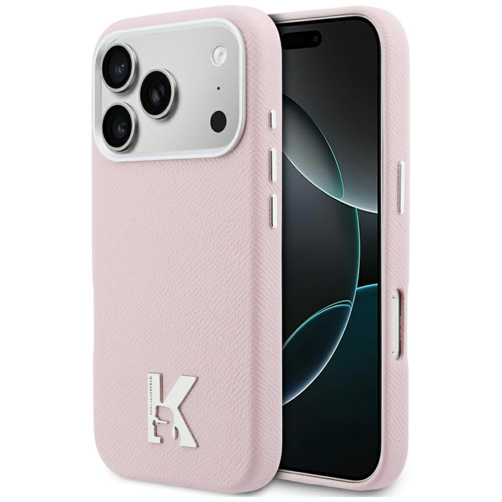 Pouzdro MagSafe pro Apple iPhone 17 Pro Max, Karl Lagerfeld, Karl Head Logo, Růžové
