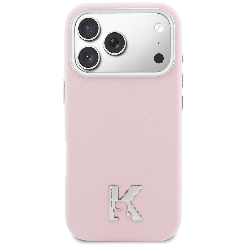 Pouzdro MagSafe pro Apple iPhone 17 Pro Max, Karl Lagerfeld, Karl Head Logo, Růžové