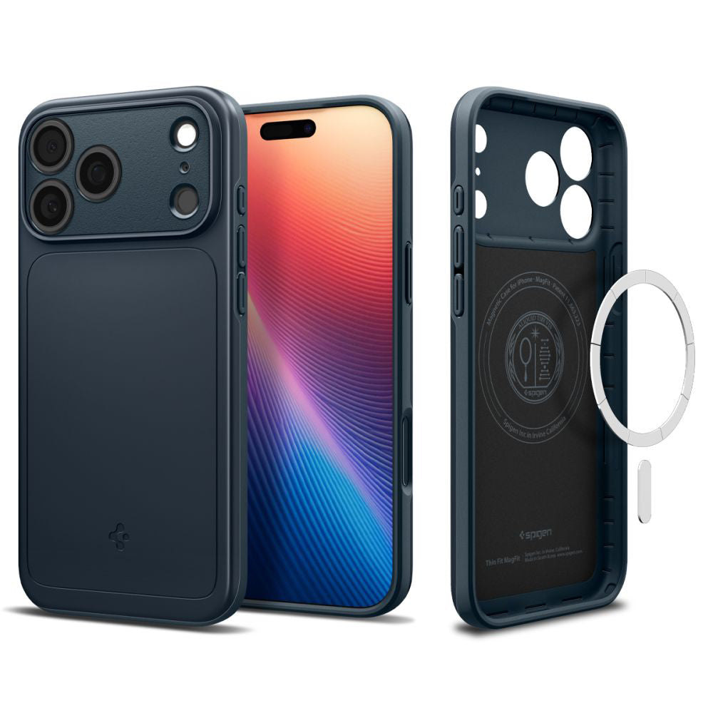 Pouzdro MagSafe pro Apple iPhone 17 Pro Max, Spigen, Thin Fit, Modrá ACS10277