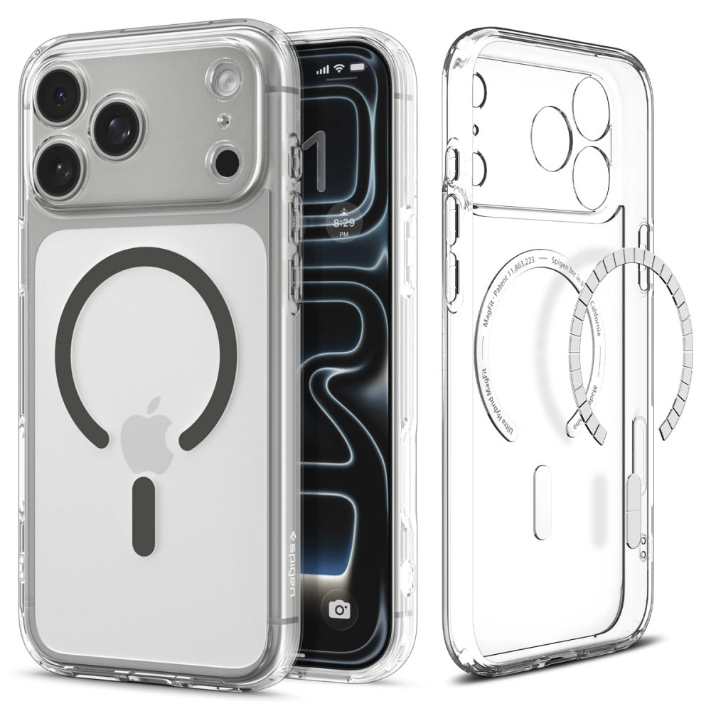 Pouzdro MagSafe pro Apple iPhone 17 Pro Max, Spigen, Ultra Hybrid, Šedé ACS10283