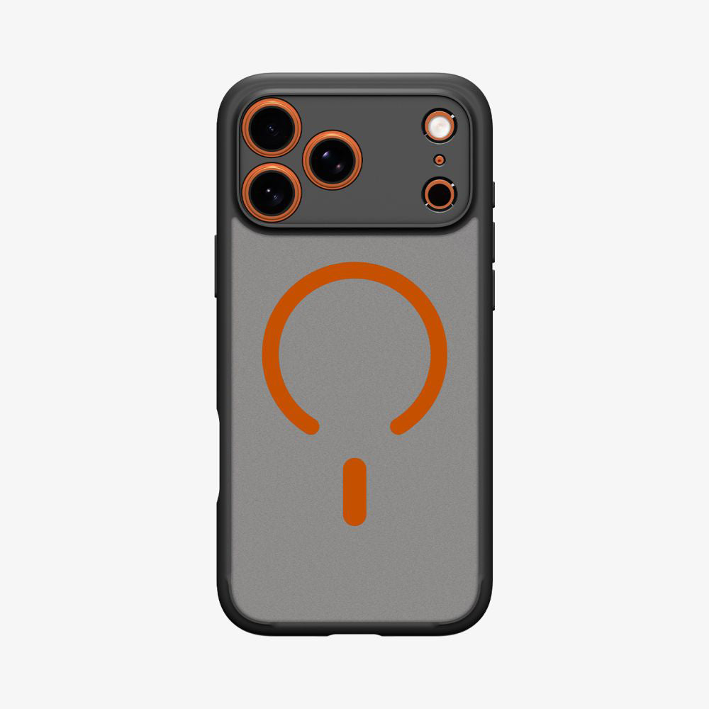 Pouzdro MagSafe pro Apple iPhone 17 Pro Max, Spigen, Ultra Hybrid, Černě oranžové saténové ACS10482