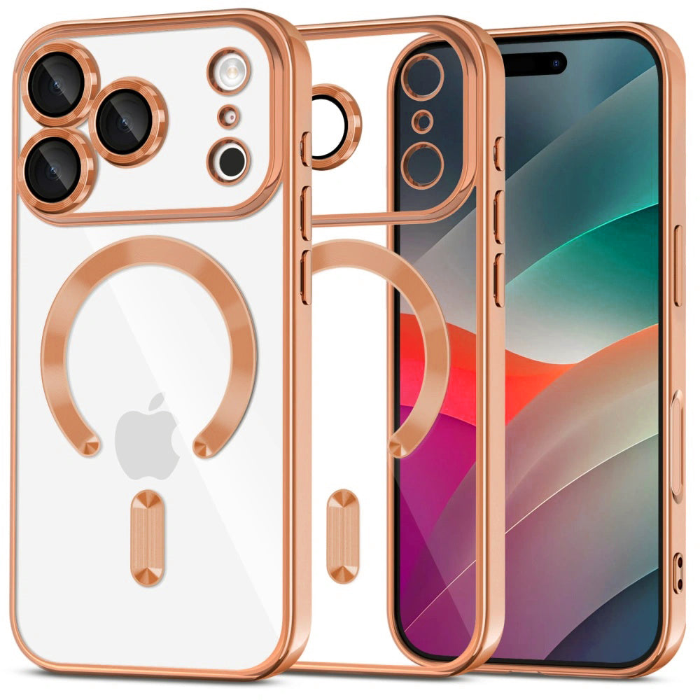Pouzdro MagSafe pro Apple iPhone 17 Pro Max, Techsuit, Luxury Crystal, Oranžové