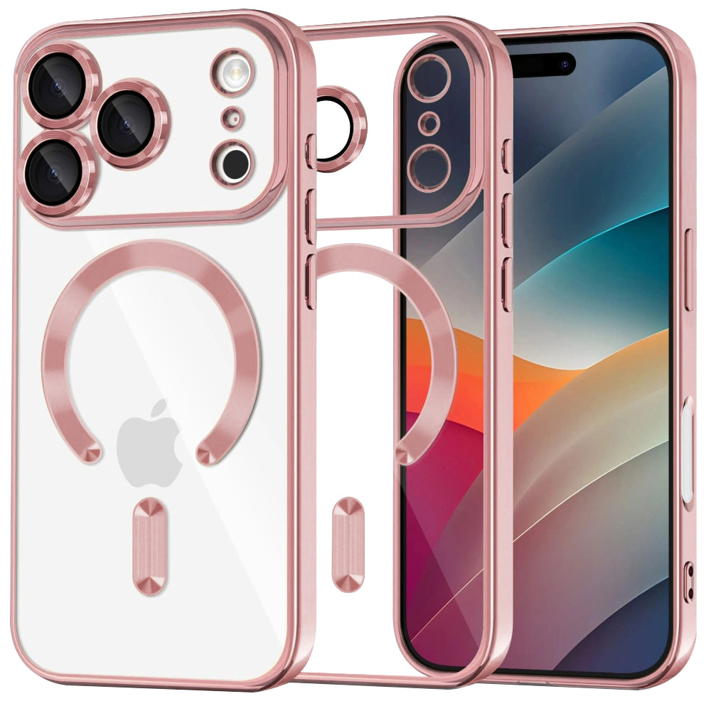 MagSafe Case for Apple iPhone 17 Pro Max, Techsuit, Luxury Crystal, Pink