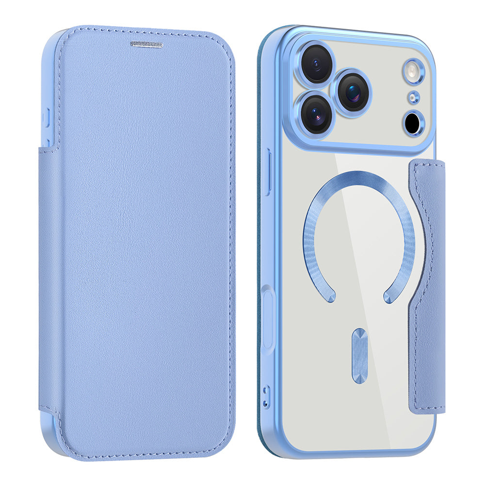 Pouzdro MagSafe pro Apple iPhone 17 Pro Max, Techsuit, SmartMag Book, Bleu