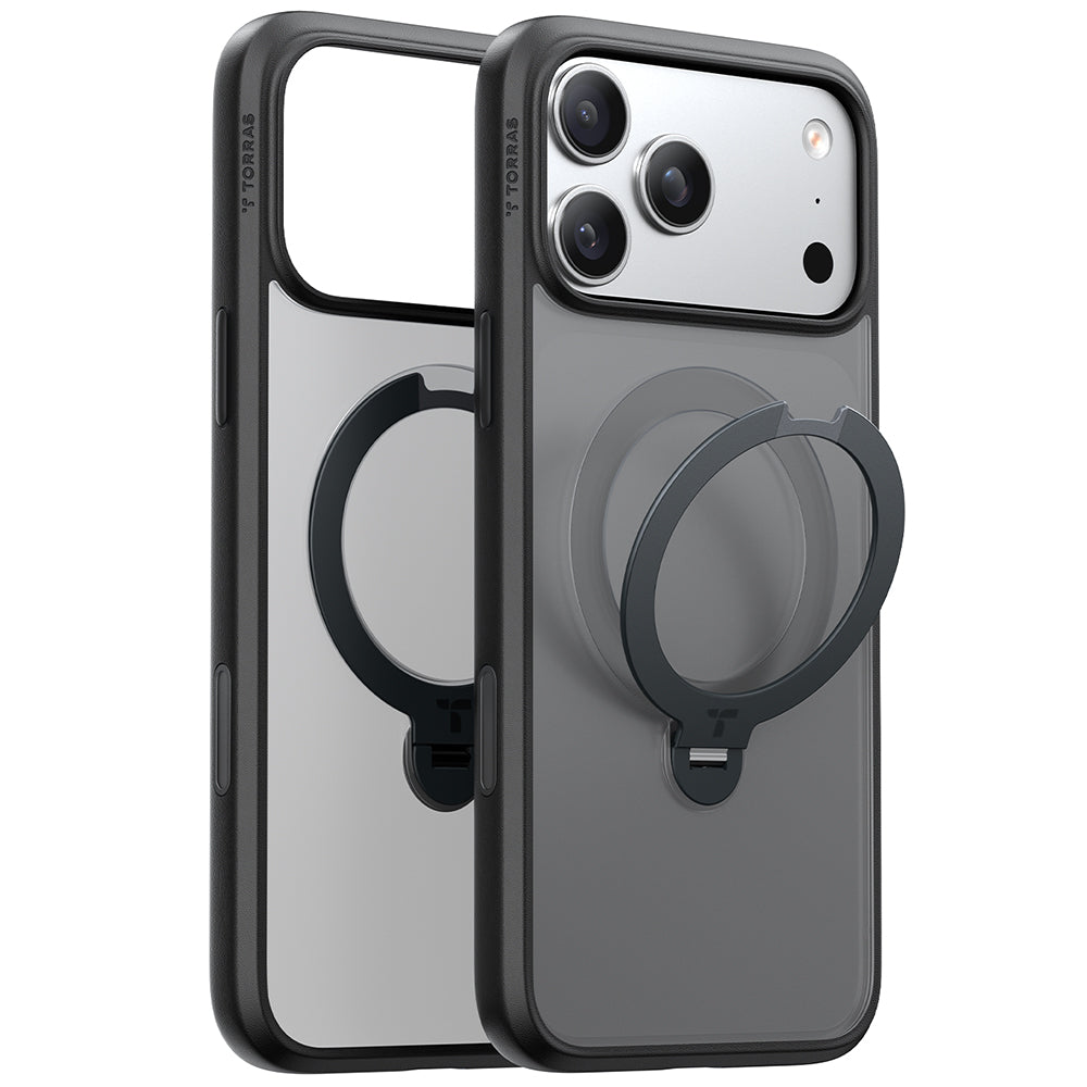 Pouzdro MagSafe pro Apple iPhone 17 Pro Max, Torras, Ostand Spin, Černá