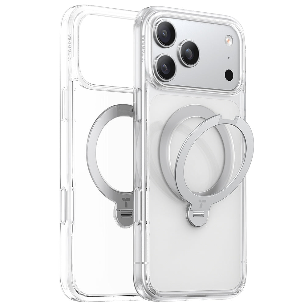Pouzdro MagSafe pro Apple iPhone 17 Pro Max, Torras, Ostand Spin, Průhledné