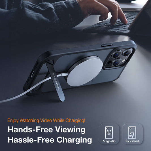 Pouzdro MagSafe pro Apple iPhone 17 Pro Max, Torras, Pstand, Černá