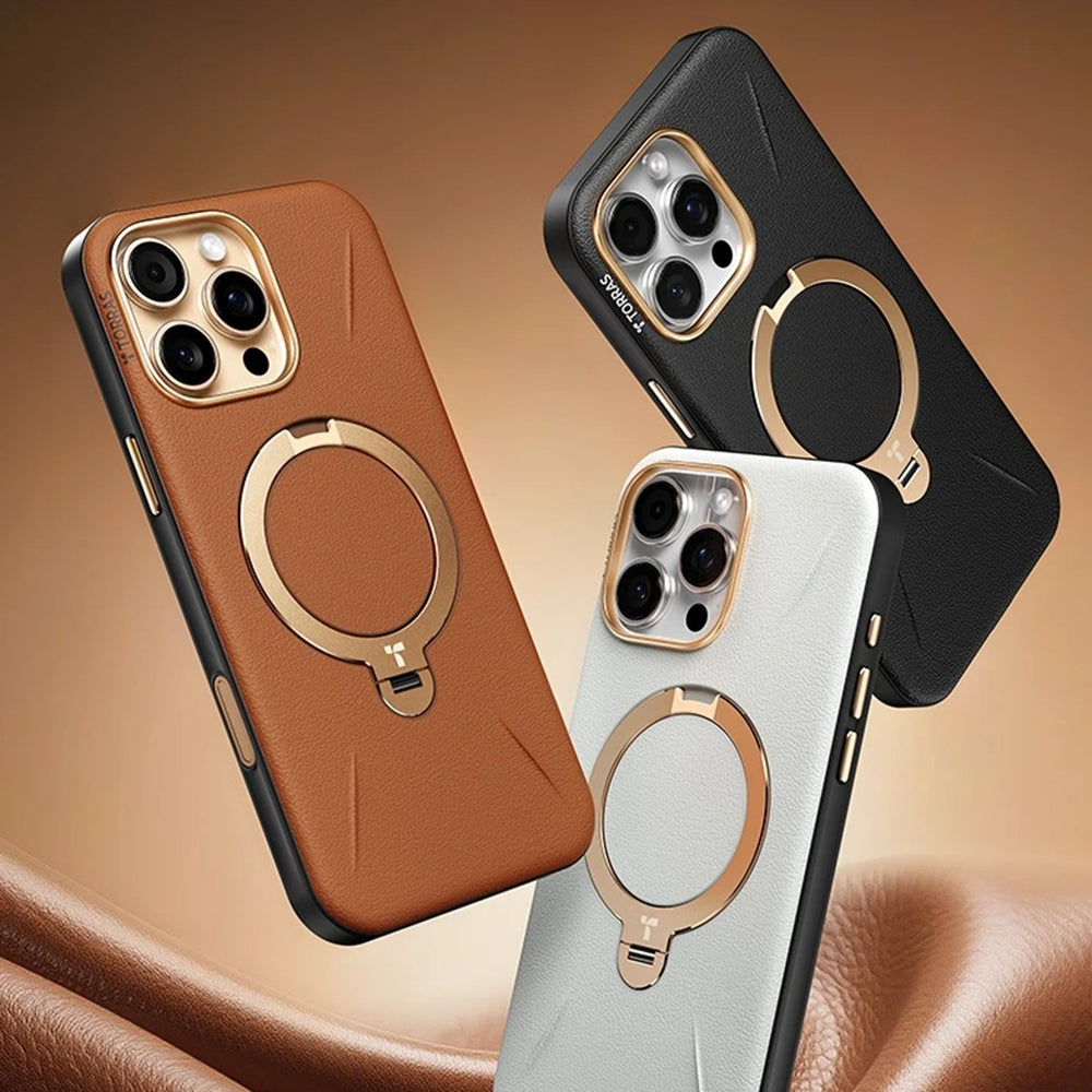 Pouzdro MagSafe pro Apple iPhone 17 Pro Max, Torras, QPRO Leather, Hnědá