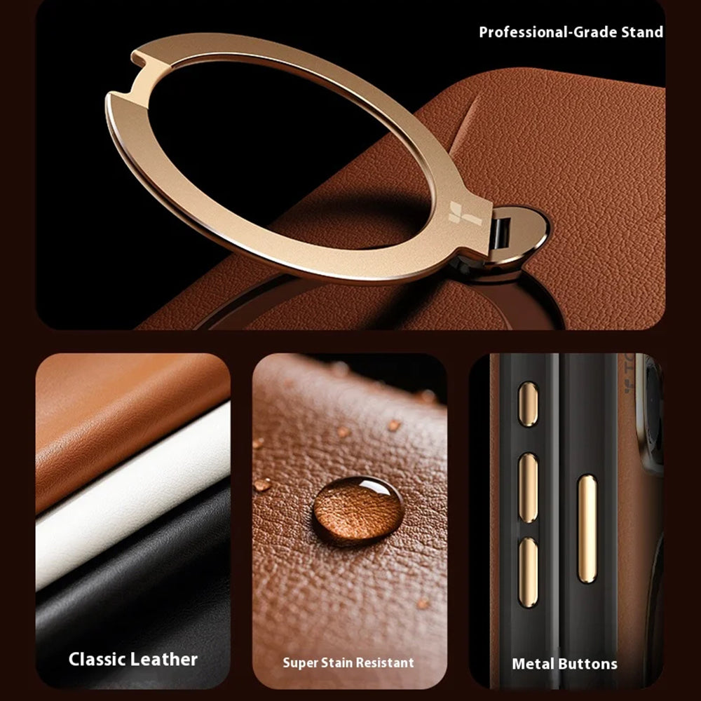 Pouzdro MagSafe pro Apple iPhone 17 Pro Max, Torras, QPRO Leather, Hnědá