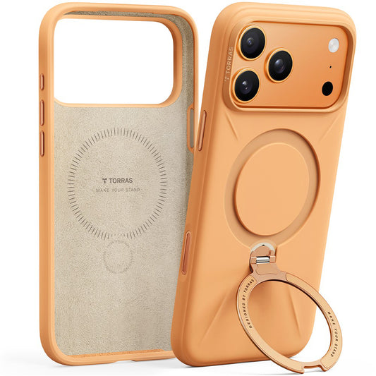 Pouzdro MagSafe pro Apple iPhone 17 Pro Max, Torras, QPRO Silicone, Oranžové