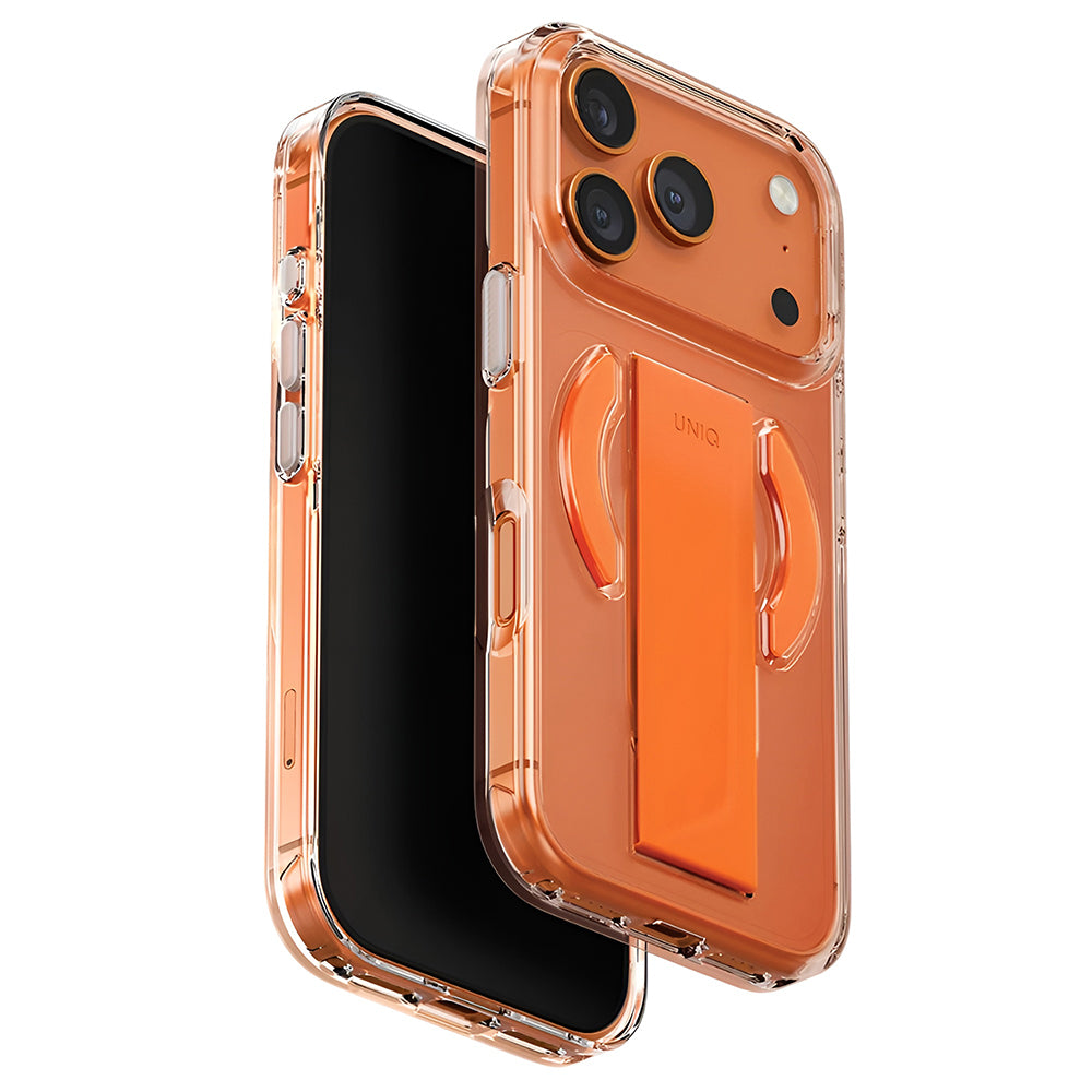 MagSafe pouzdro pro Apple iPhone 17 Pro Max, UNIQ, Heldro Air MagClick, Průhledně oranžové