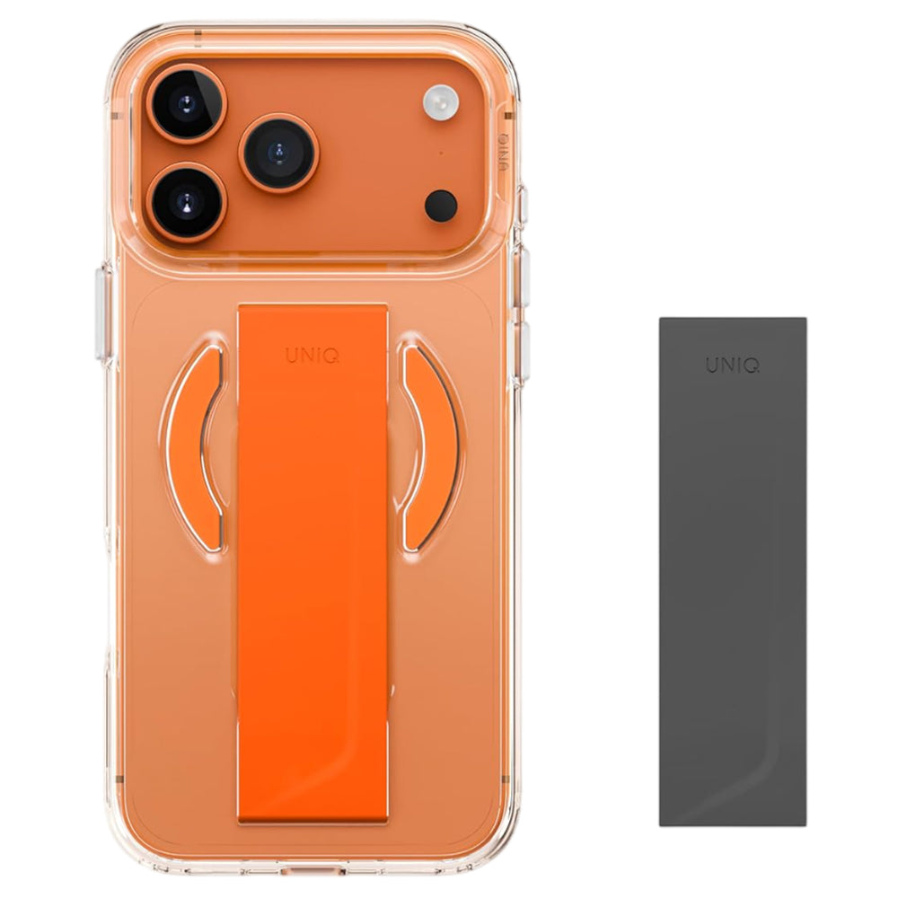 MagSafe pouzdro pro Apple iPhone 17 Pro Max, UNIQ, Heldro Air MagClick, Průhledně oranžové