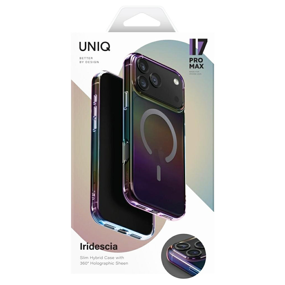 Pouzdro MagSafe pro Apple iPhone 17 Pro Max, UNIQ, Iridescia MagClick, Aurora