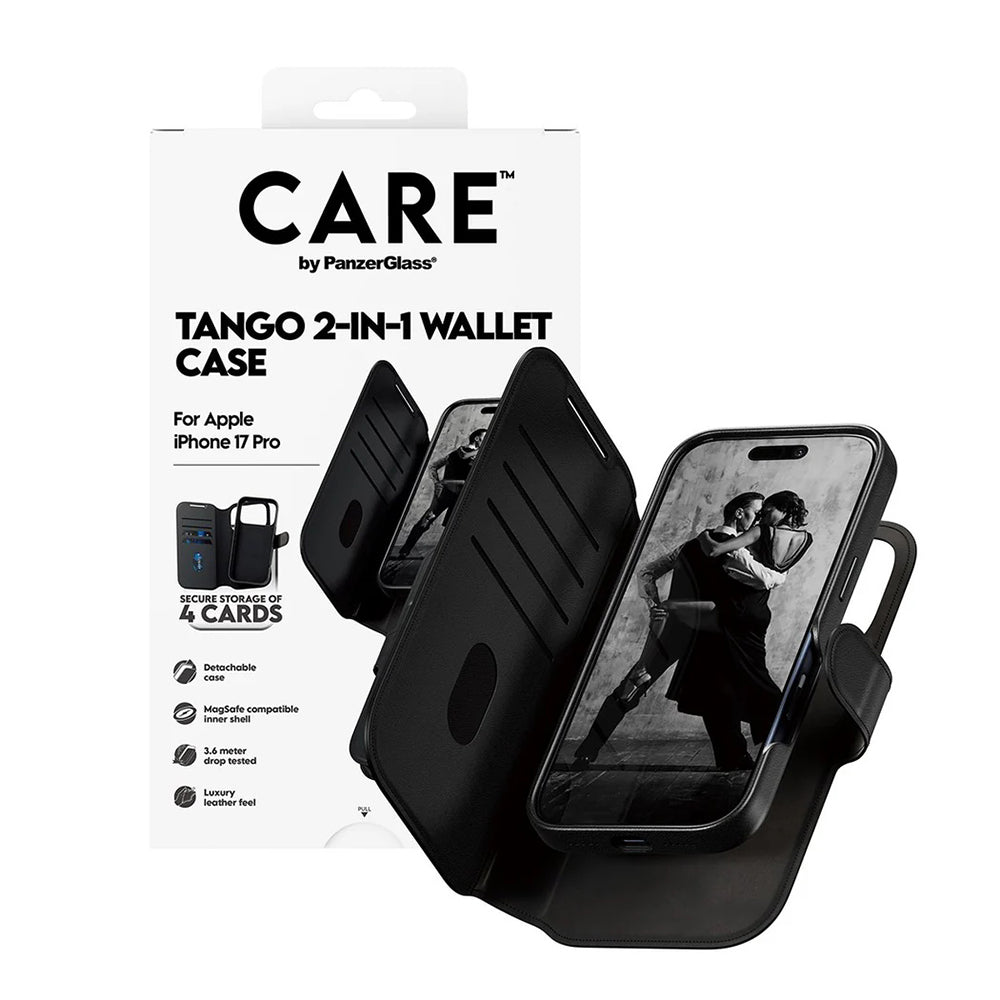 Pouzdro MagSafe pro Apple iPhone 17 Pro, PanzerGlass, Care Feature Tango Two-in-One, Černá