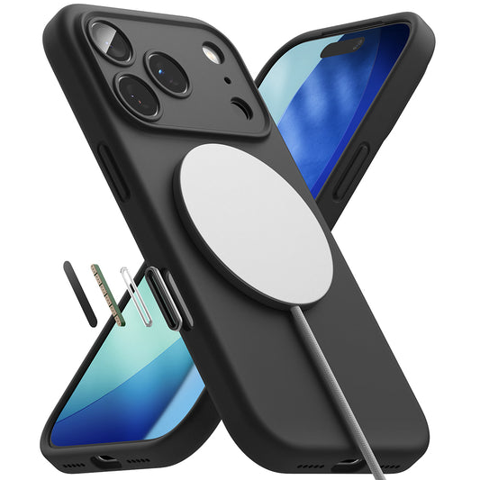 Pouzdro MagSafe pro Apple iPhone 17 Pro, Ringke, Silikonové, Černé