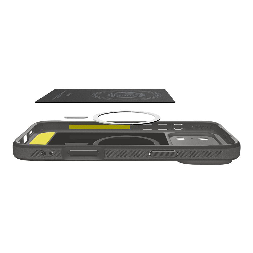 Pouzdro MagSafe pro Apple iPhone 17 Pro, Spigen, Rugged Armor, Šedá ACS10330