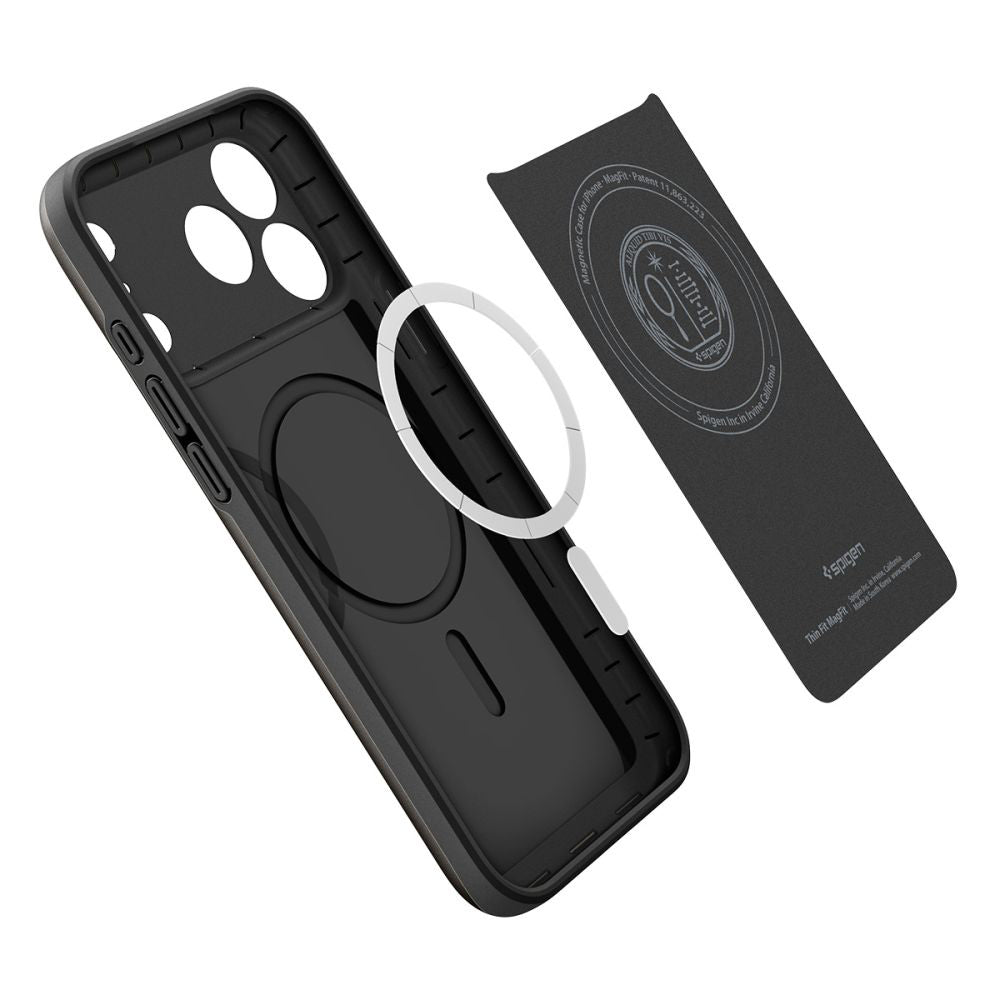 Pouzdro MagSafe pro Apple iPhone 17 Pro, Spigen, Thin Fit, Černé