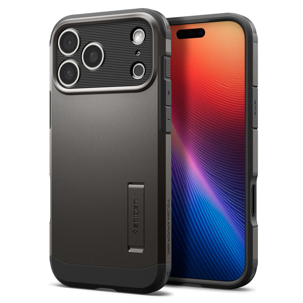 Pouzdro MagSafe pro Apple iPhone 17 Pro, Spigen, Tough Armor T, Šedé ACS10362