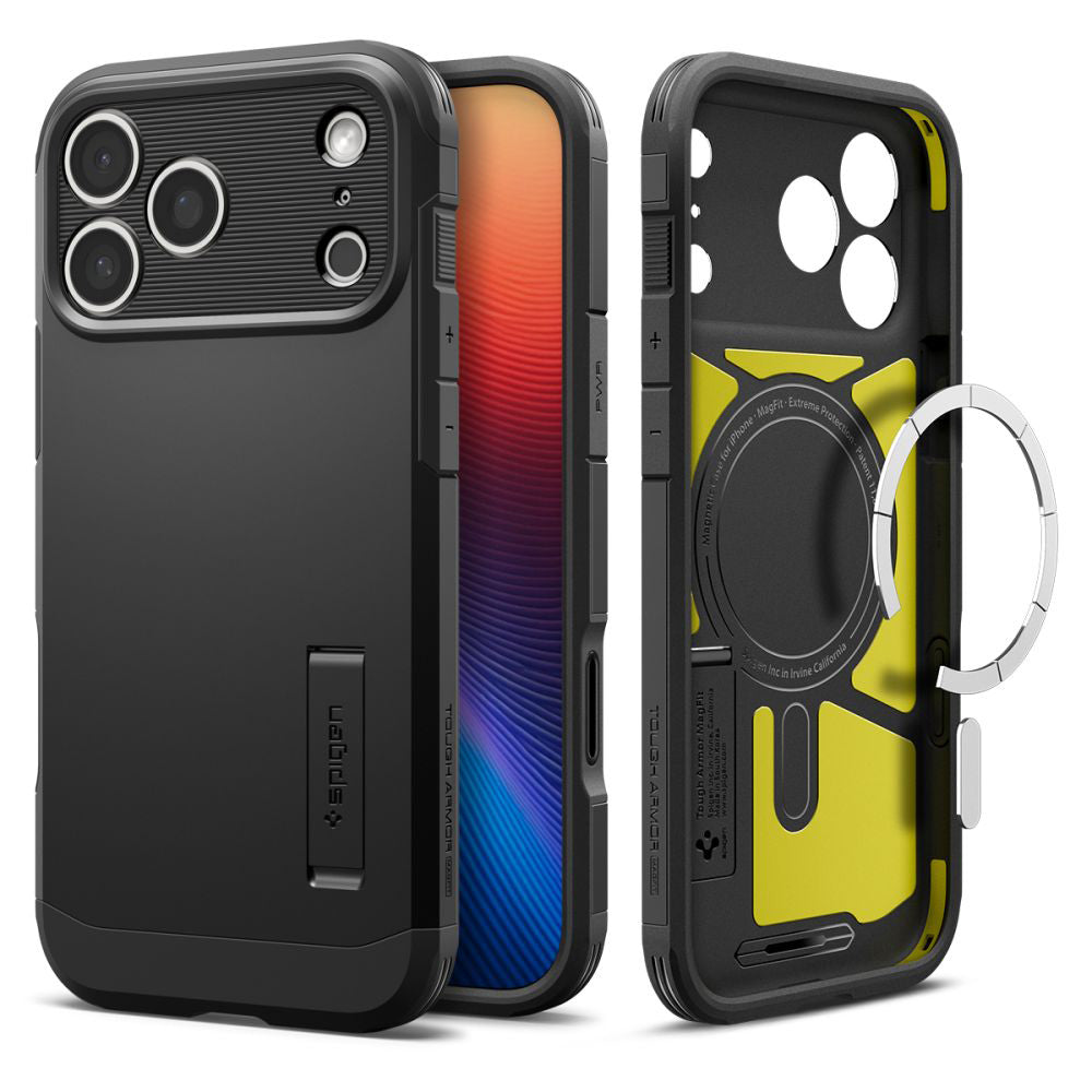 Pouzdro MagSafe pro Apple iPhone 17 Pro, Spigen, Tough Armor T, Černé ACS10361