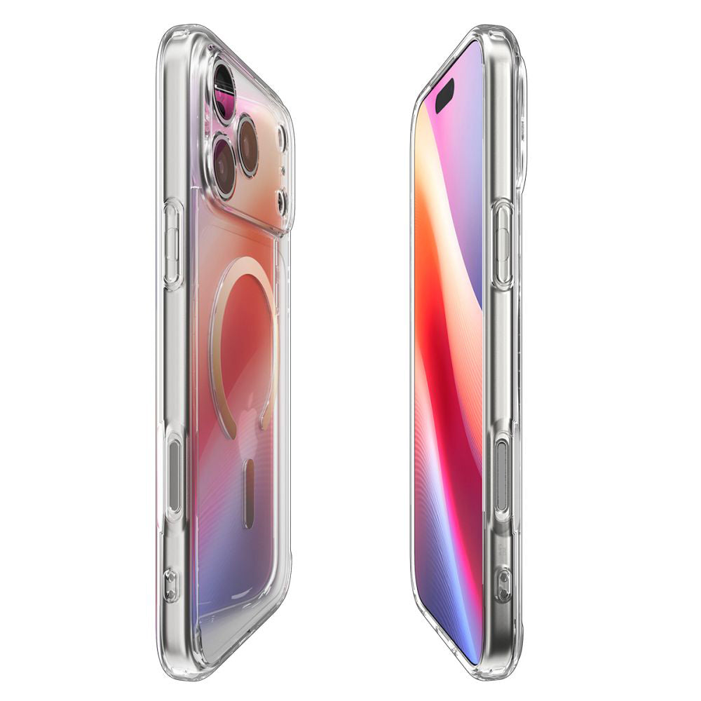 Pouzdro MagSafe pro Apple iPhone 17 Pro, Spigen, Ultra Hybrid, Průhledné Zlaté
