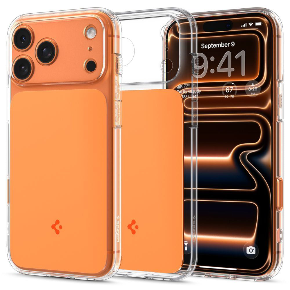Pouzdro MagSafe pro Apple iPhone 17 Pro, Spigen, Ultra Hybrid T, Oranžové ACS10477