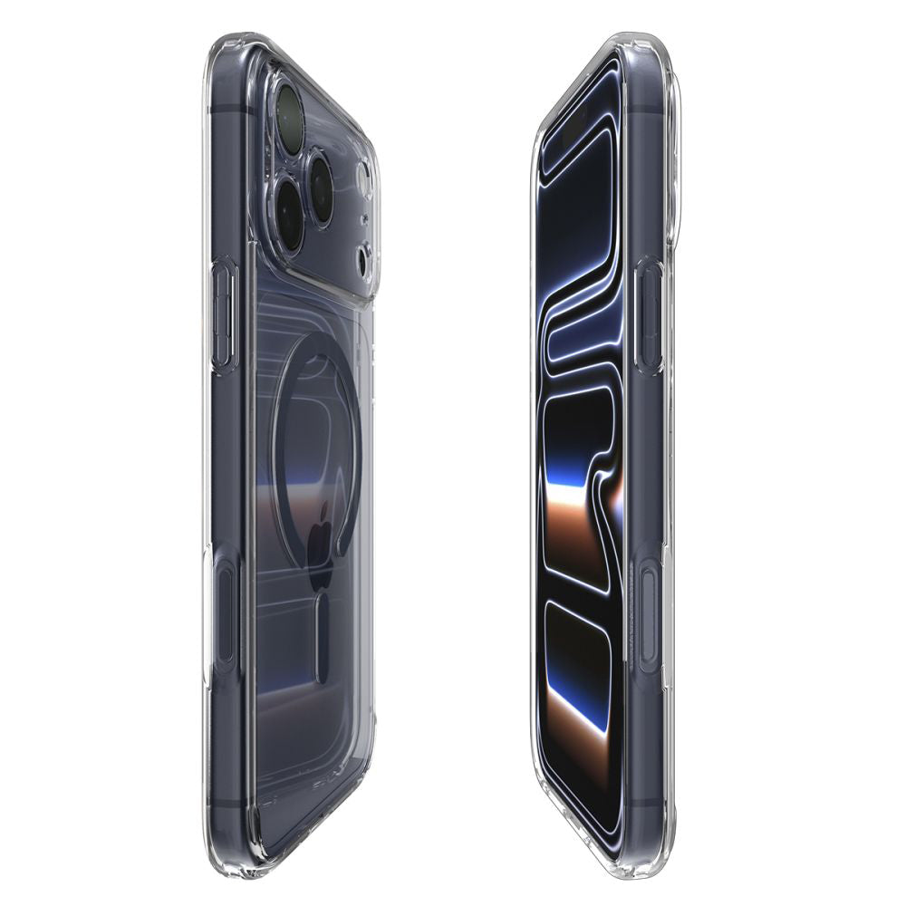 Pouzdro MagSafe pro Apple iPhone 17 Pro, Spigen, Ultra Hybrid, Transparentní Námořnická modř ACS11111