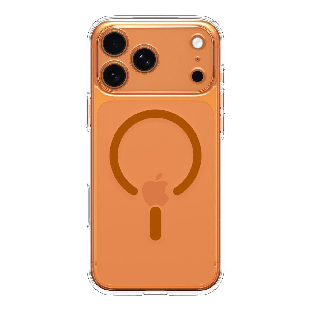 Pouzdro MagSafe pro Apple iPhone 17 Pro, Spigen, Ultra Hybrid, Průhledná Oranžová ACS11112