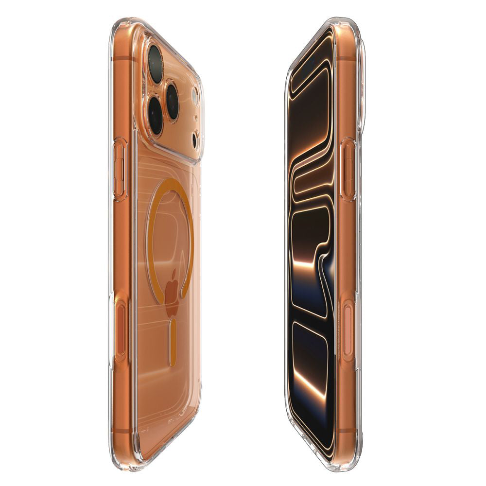 Pouzdro MagSafe pro Apple iPhone 17 Pro, Spigen, Ultra Hybrid, Průhledná Oranžová ACS11112