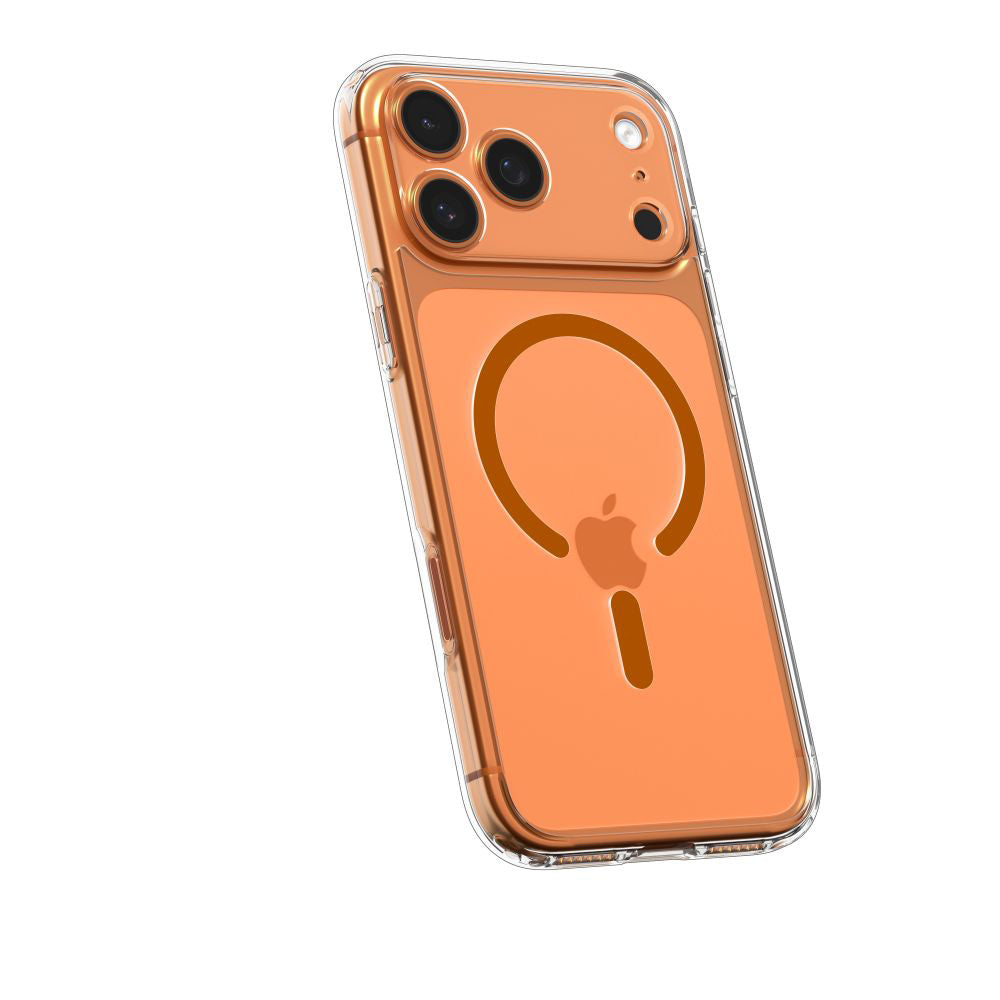Pouzdro MagSafe pro Apple iPhone 17 Pro, Spigen, Ultra Hybrid, Průhledná Oranžová ACS11112