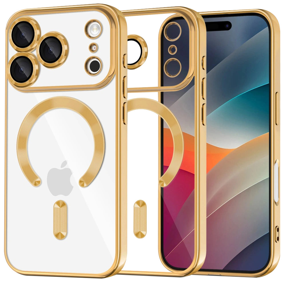 Pouzdro MagSafe pro Apple iPhone 17 Pro, Techsuit, Luxury Crystal, Zlaté