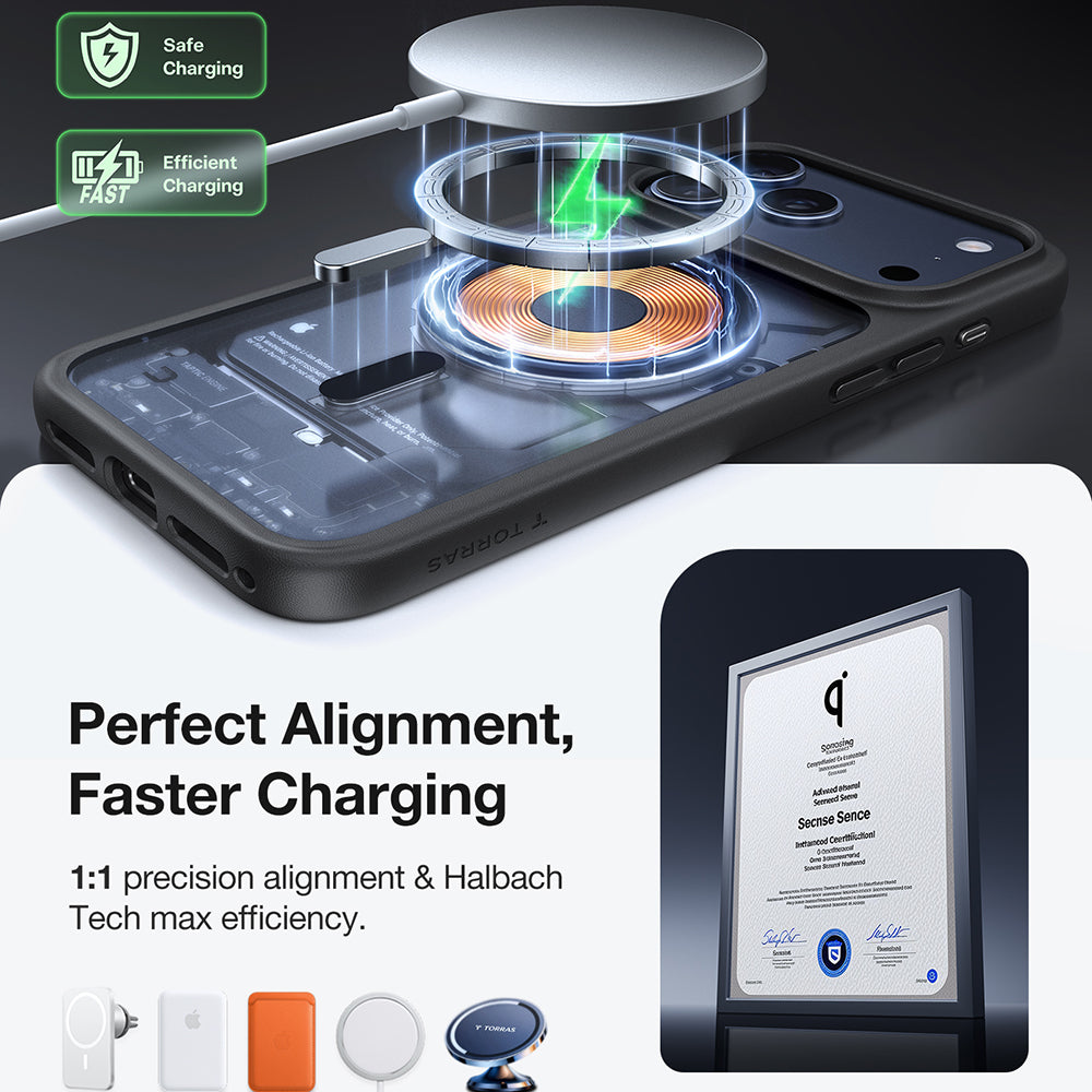 Pouzdro MagSafe pro Apple iPhone 17 Pro, Torras, Guardian, Černá