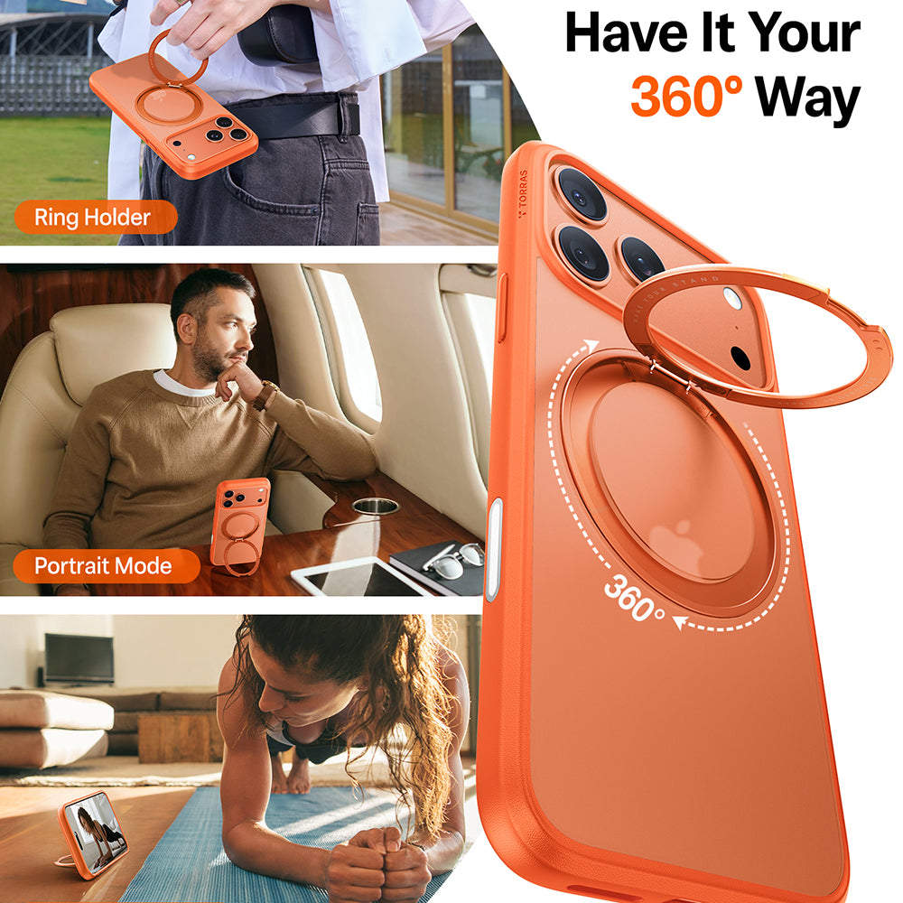 Pouzdro MagSafe pro Apple iPhone 17 Pro, Torras, Ostand Pro, Oranžové