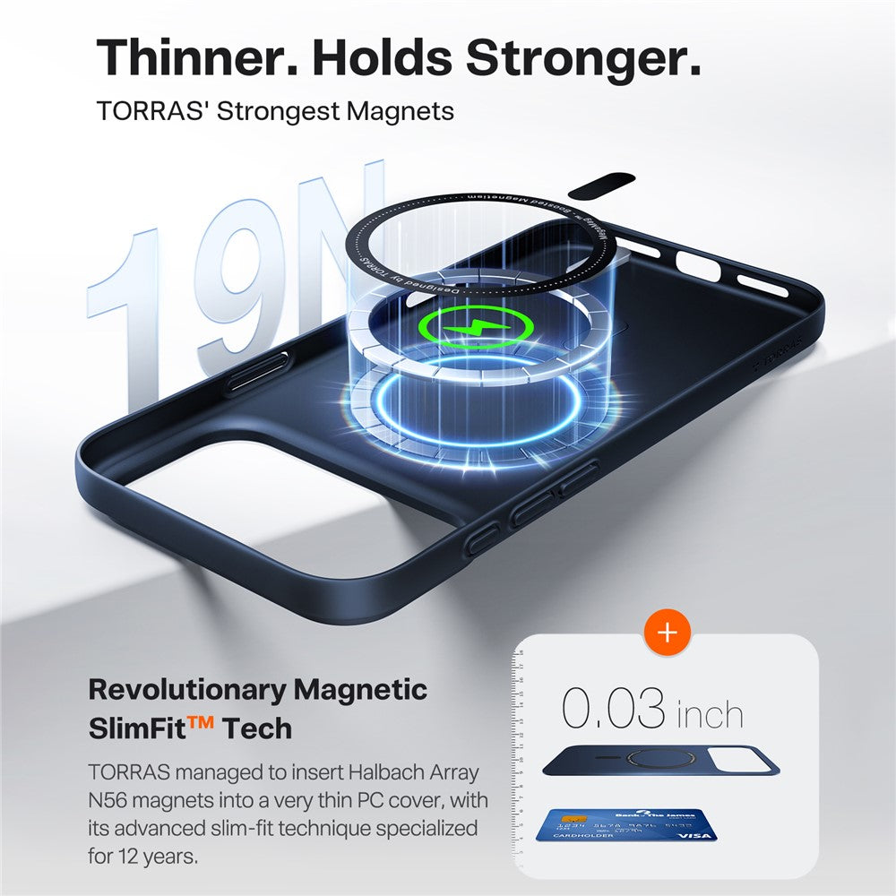 Pouzdro MagSafe pro Apple iPhone 17 Pro, Torras, SlimFit, Námořnická modř