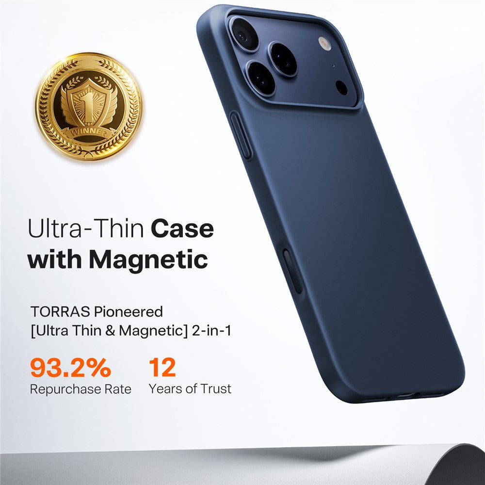 Pouzdro MagSafe pro Apple iPhone 17 Pro, Torras, SlimFit, Námořnická modř