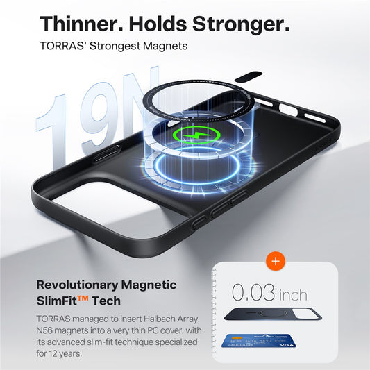 Pouzdro MagSafe pro Apple iPhone 17 Pro, Torras, SlimFit, Černé