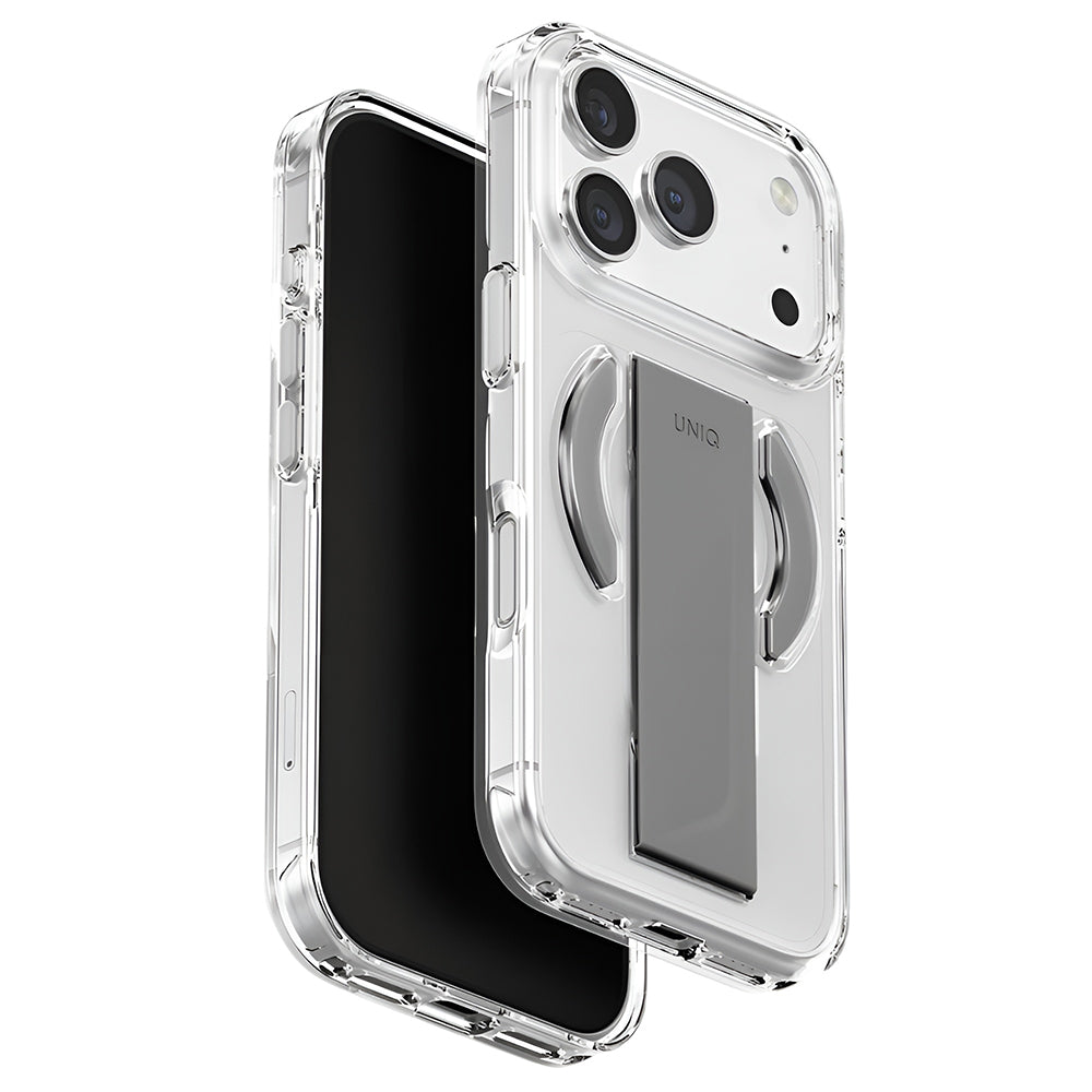 Pouzdro MagSafe pro Apple iPhone 17 Pro, UNIQ, Heldro Air MagClick, Průhledná Šedá
