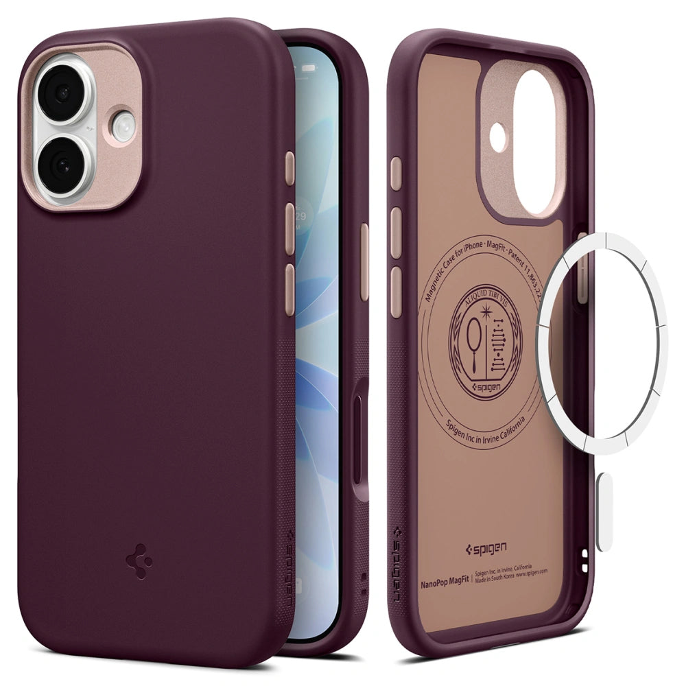 Pouzdro MagSafe pro Apple iPhone 17, Spigen, Caseology Nano Pop, Višňová ACS10365