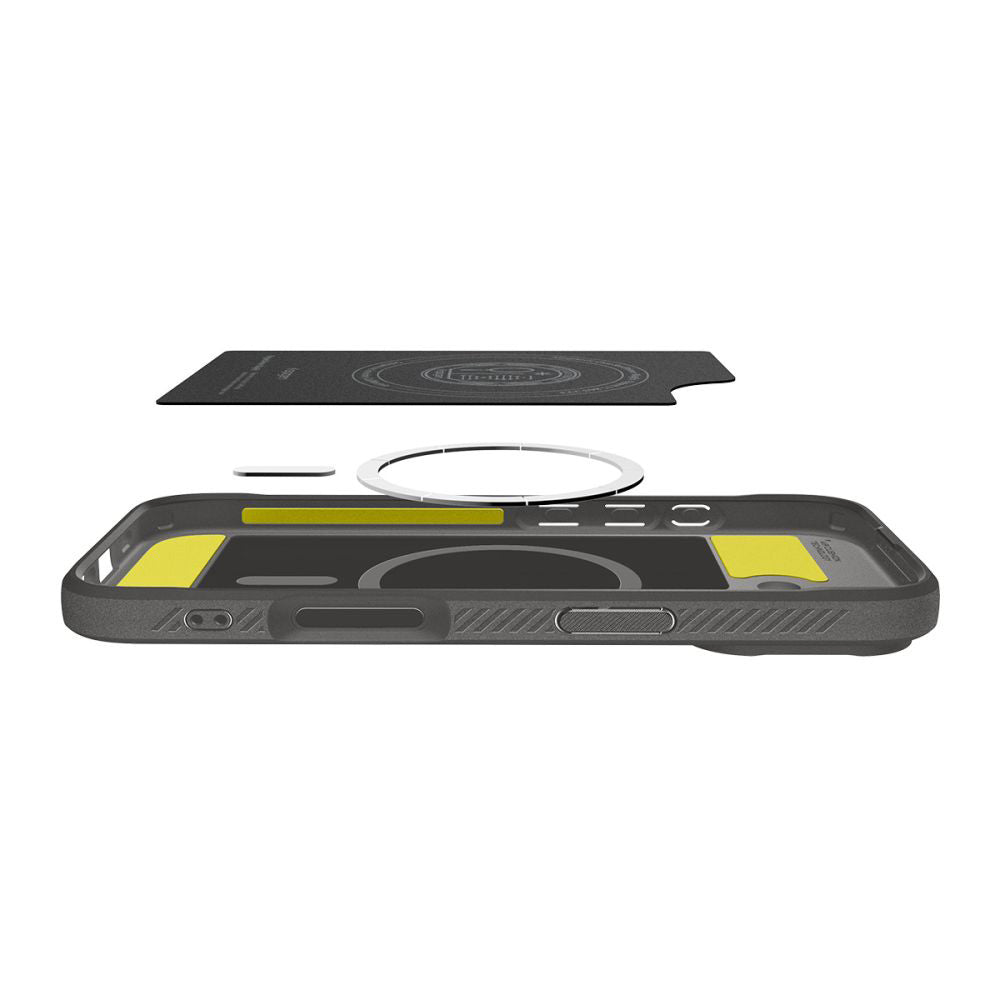 Pouzdro MagSafe pro Apple iPhone 17, Spigen, Rugged Armor, Šedé