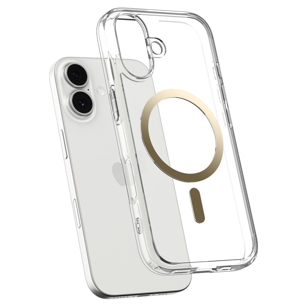Pouzdro MagSafe pro Apple iPhone 17, Spigen, Ultra Hybrid, Průhledné Zlaté ACS10382