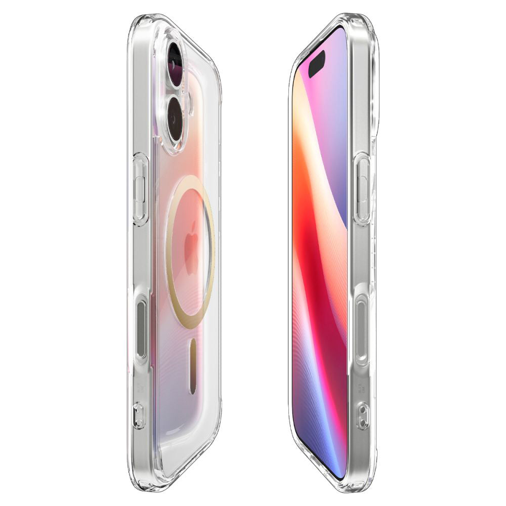Pouzdro MagSafe pro Apple iPhone 17, Spigen, Ultra Hybrid, Průhledné Zlaté ACS10382