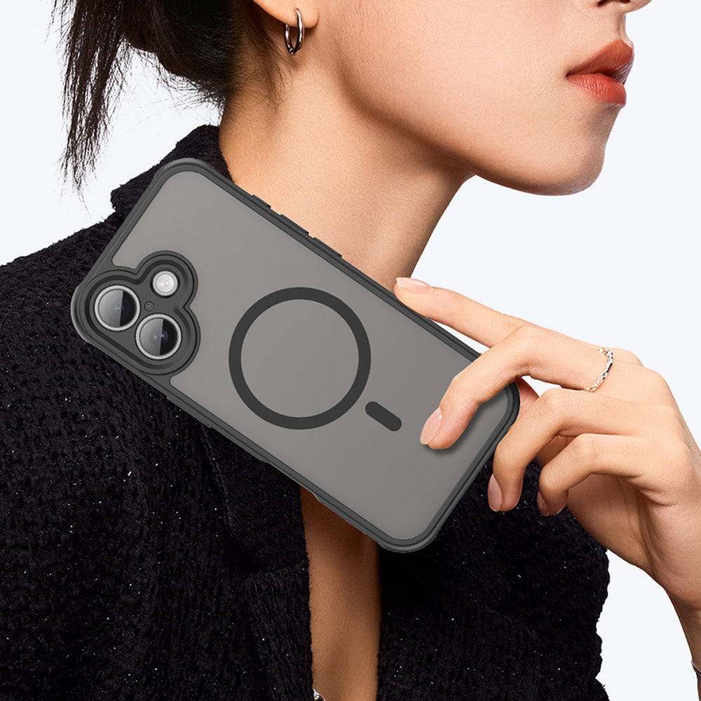 MagSafe Case for Apple iPhone 17, Techsuit, HaloFrost II, Black